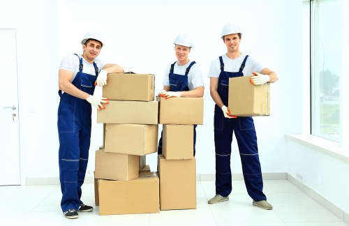 Careful handling of boxes and household items during urgent removals
