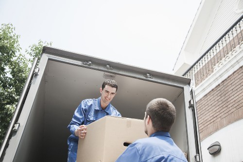 Removal van outside a typical Brixton residential street